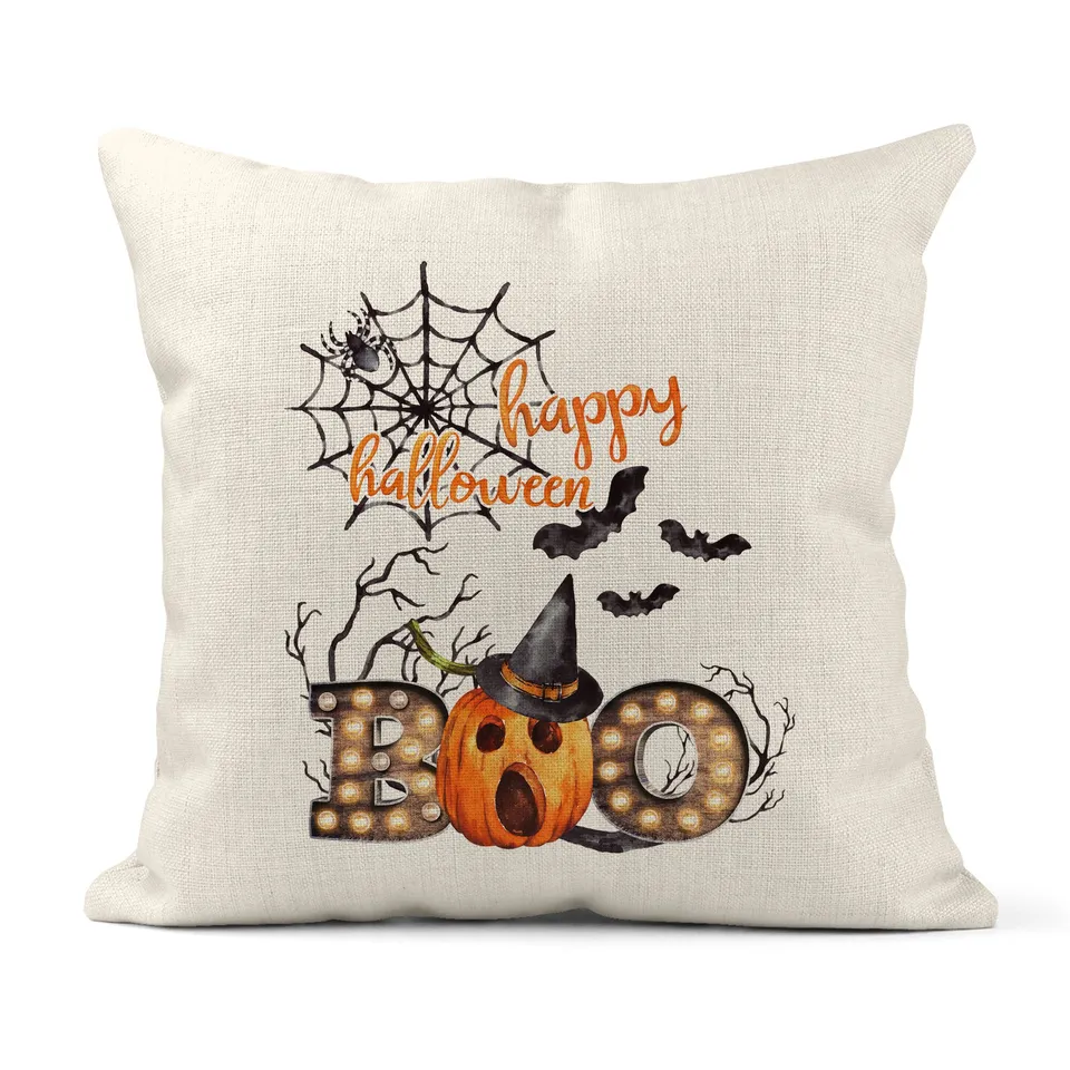 Add a festive touch to your home with this adorable Halloween throw pillow