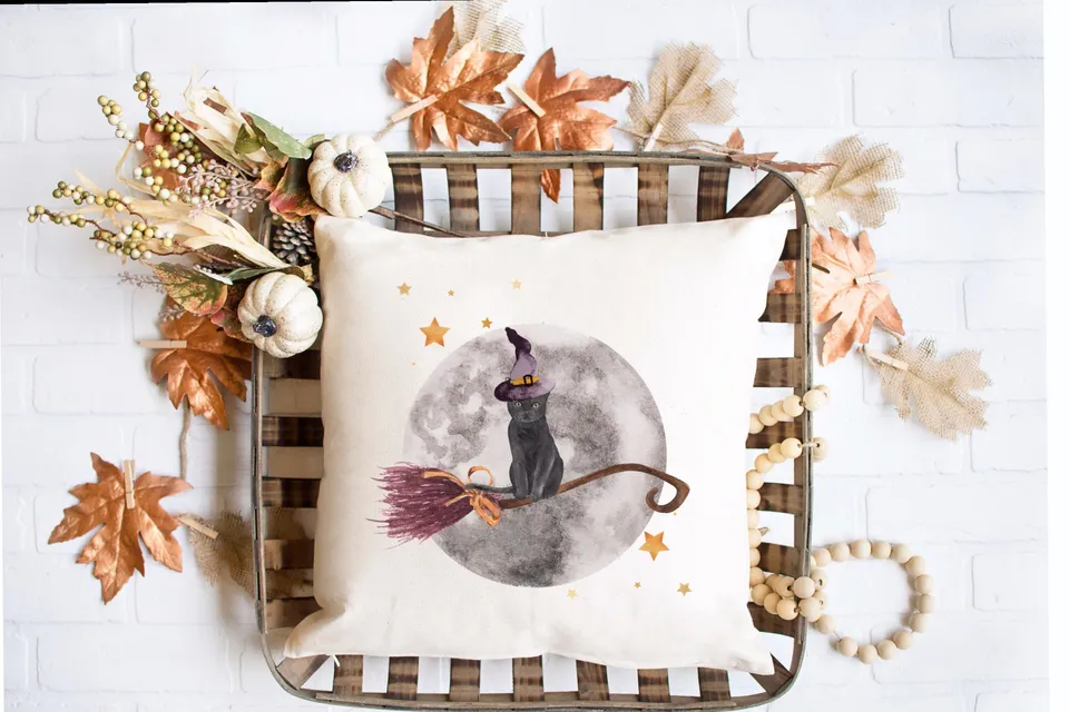 Enchanting Halloween throw pillow