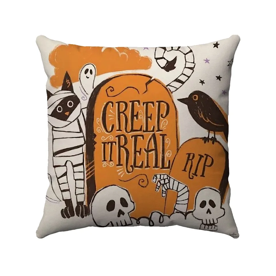 Creepy Halloween Throw Pillow