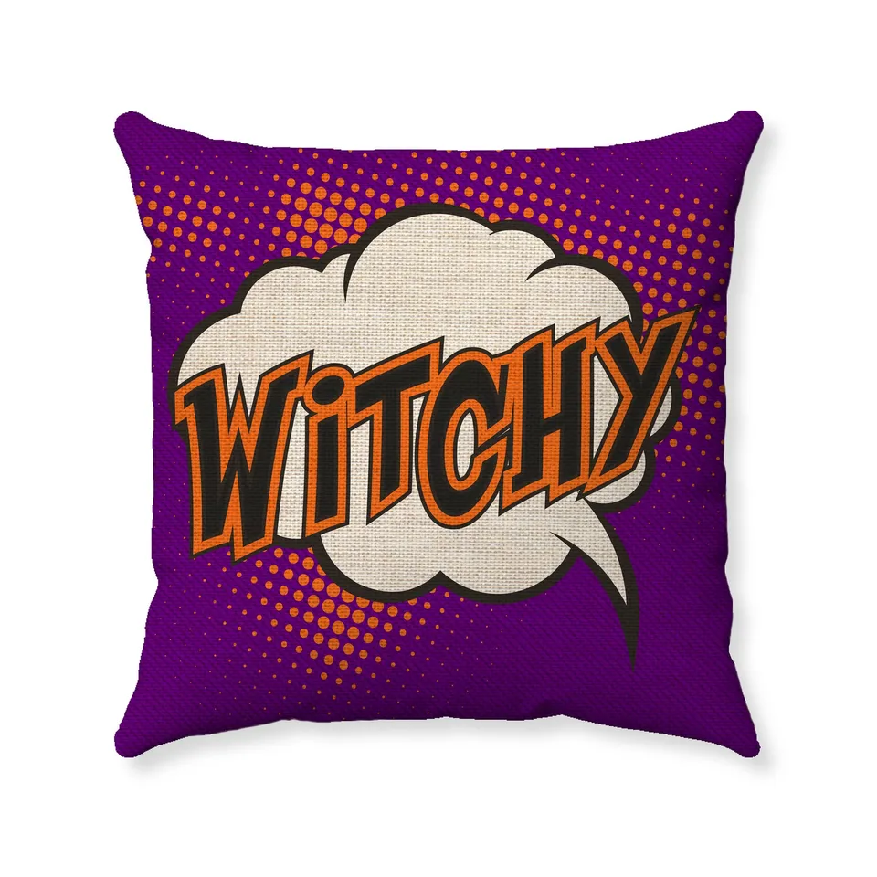 Witchy Halloween Throw Pillow