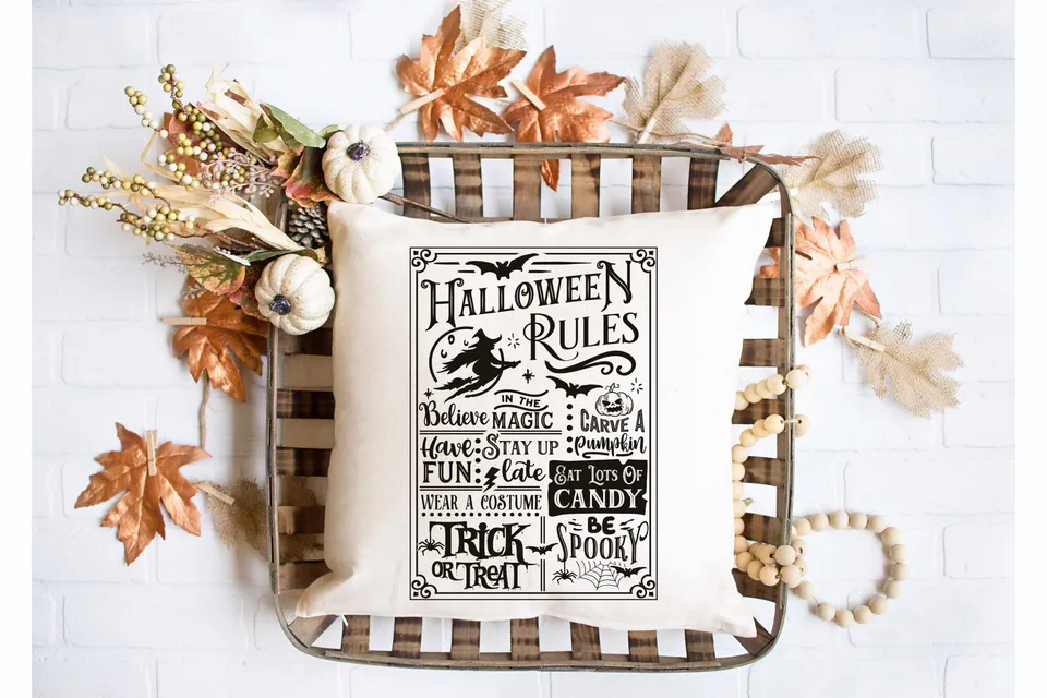 "Halloween Rules" throw pillow