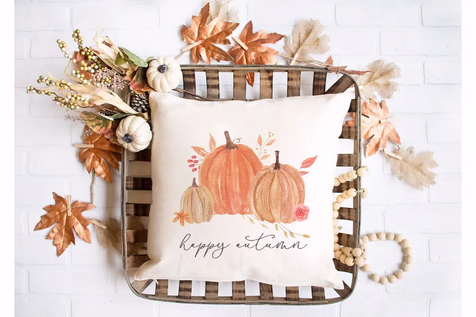 "Happy Autumn" throw pillow