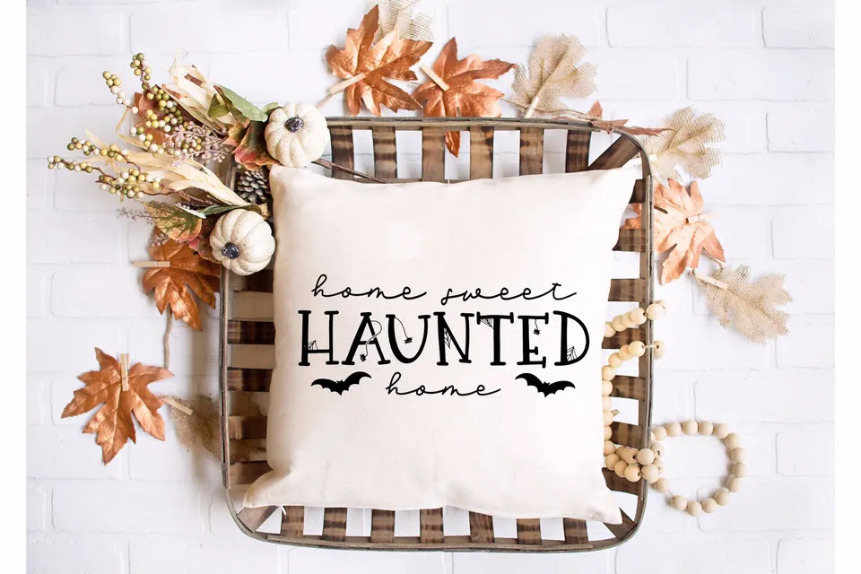 Home Sweet Haunted home Halloween perfect throw pillows