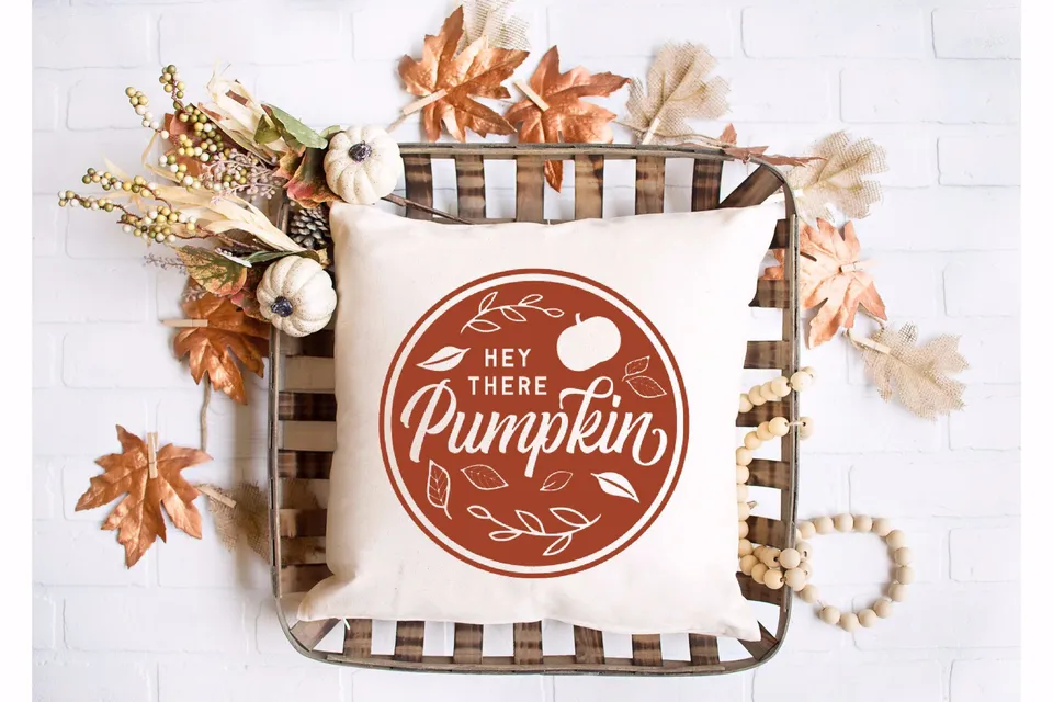 "Hey There Pumpkin" Halloween throw pillow