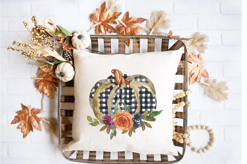 halloween throw pillow pumpkin