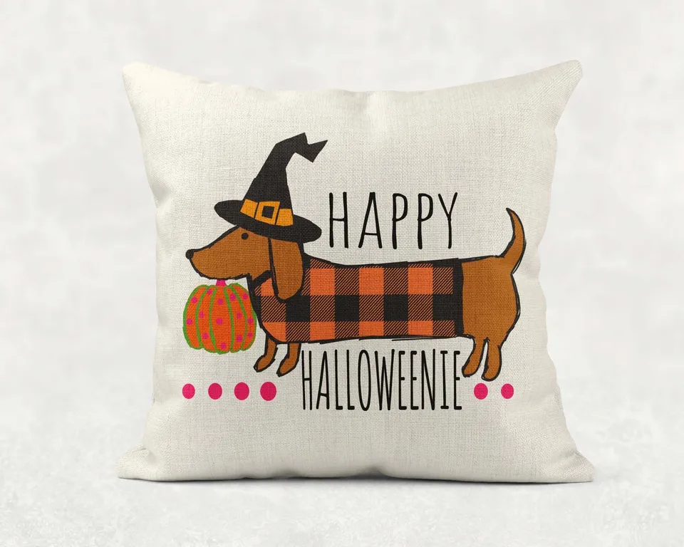 dog lovers halloween throw pillow