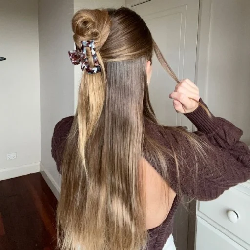 Cute Hairstyles for Long Hair half-up half-down hairstyle